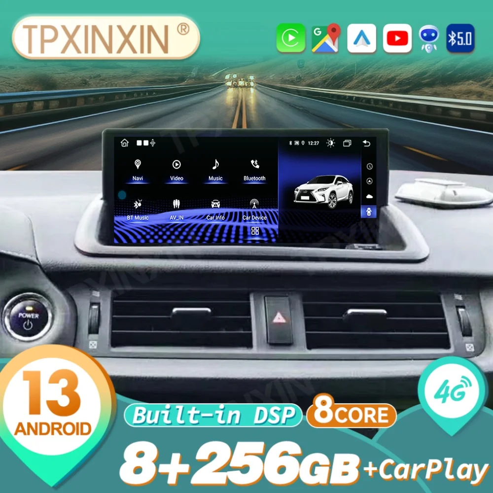 Qualcomm Android Car Radio Stereo Carplay Automotive Multimedia Player For Lexus CT200 2012~2020 GPS Navigation IPS Head Unit