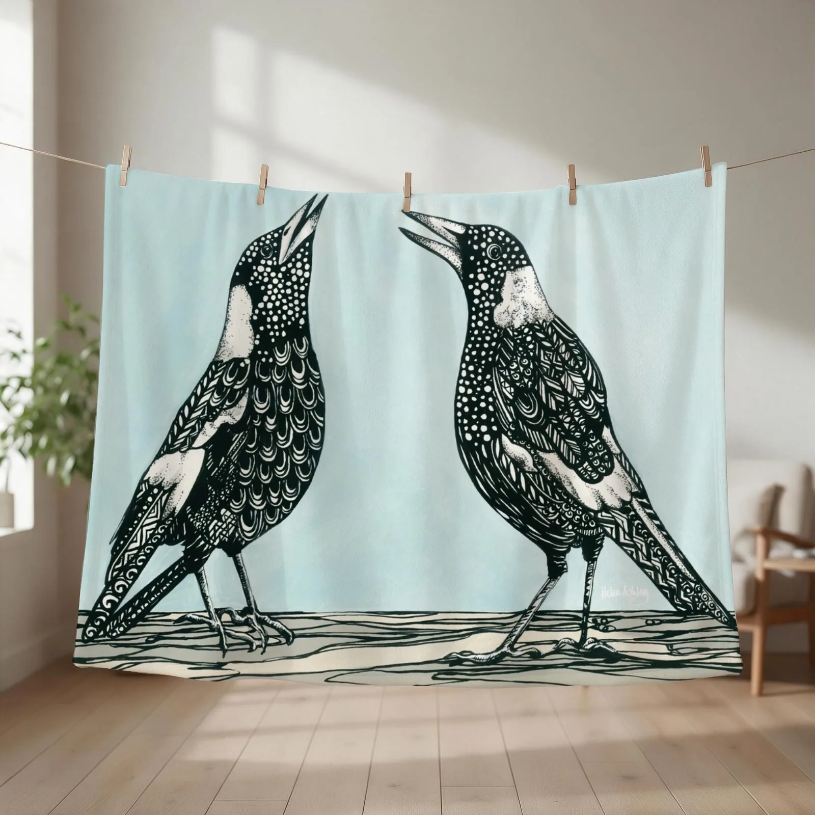 Magpie Song Throw Blanket couch cozy soft plush fuzzy picnic outdoor blanket
