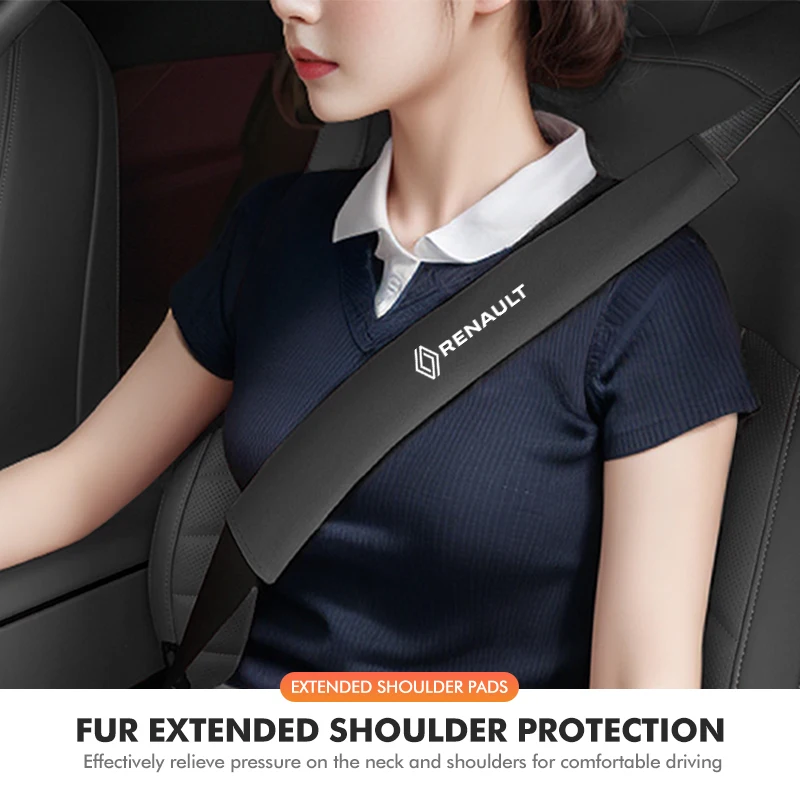 Car Seat Belt Shoulder Pad Extended Suede Protection Cover For Renaul Clio Captur Sparco Megane Sandero Grand Sill Guard