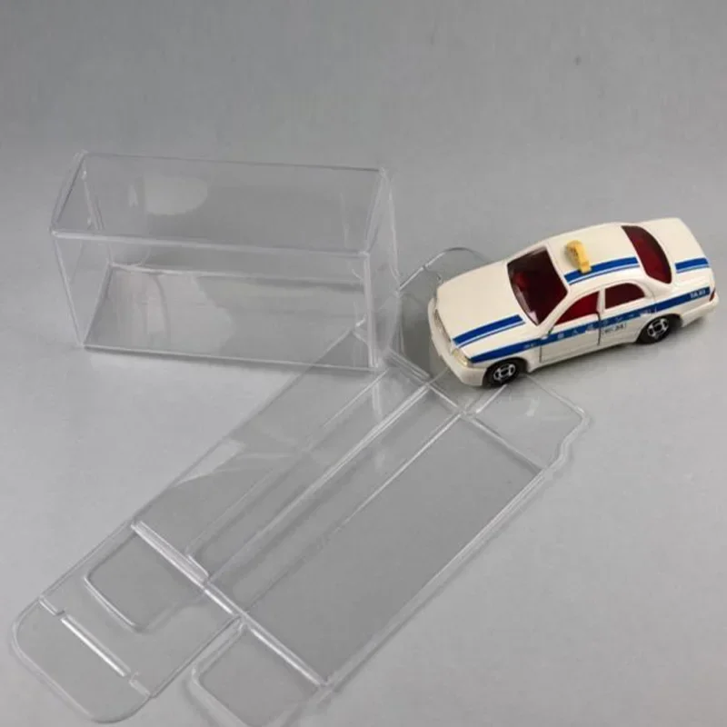50/100 Uds 41*43*82mm organización de herramientas cajas protectoras de PVC 1:64 juguetes caja de juguetes para coche caja de exhibición cajas de almacenamiento para el hogar y la Oficina