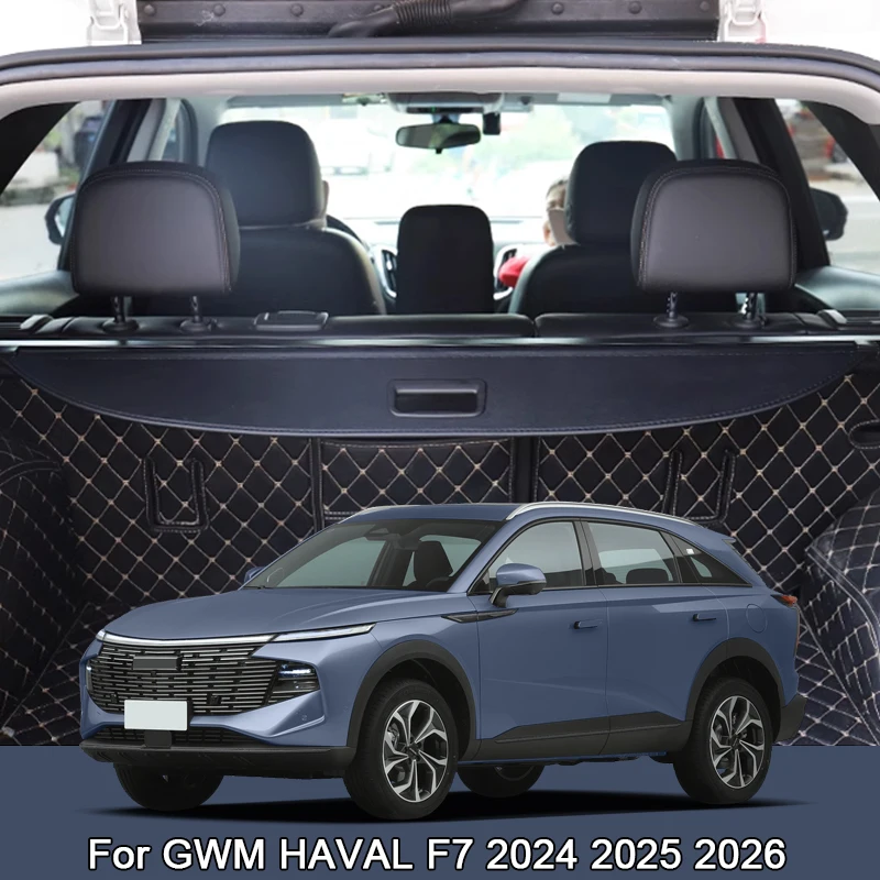 

For GWM HAVAL F7 2024 2025 2026 Car Retractable Rear Trunk Curtain Cover Organizer Privacy Security Screen Shield Shade Cargo