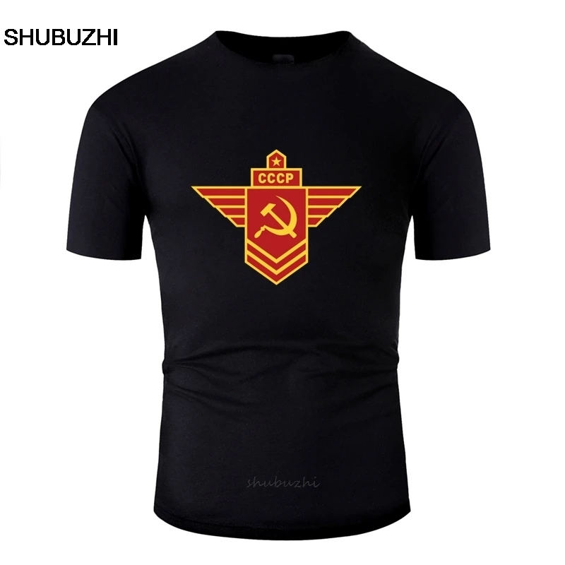 Fashion Cccp Communist Insignia T Shirt Graphic Fitness Men And Women T Shirts Black Female Tee Shirt Top Tee