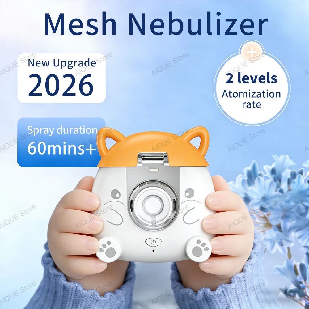 Nebulizador Mini AiQUE Recargable, Inhalador Portátil de Asma, Atomizador Silencioso, Nebulizador Médico para el Cuidado de la Salud de Adultos y Niños