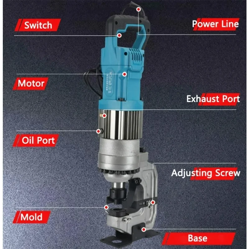 Electric Hydraulic Punching machine CPM-25 Angle Steel Channel steel Puncher 10mm thick Copper Aluminum Plate Punch Holes Opener