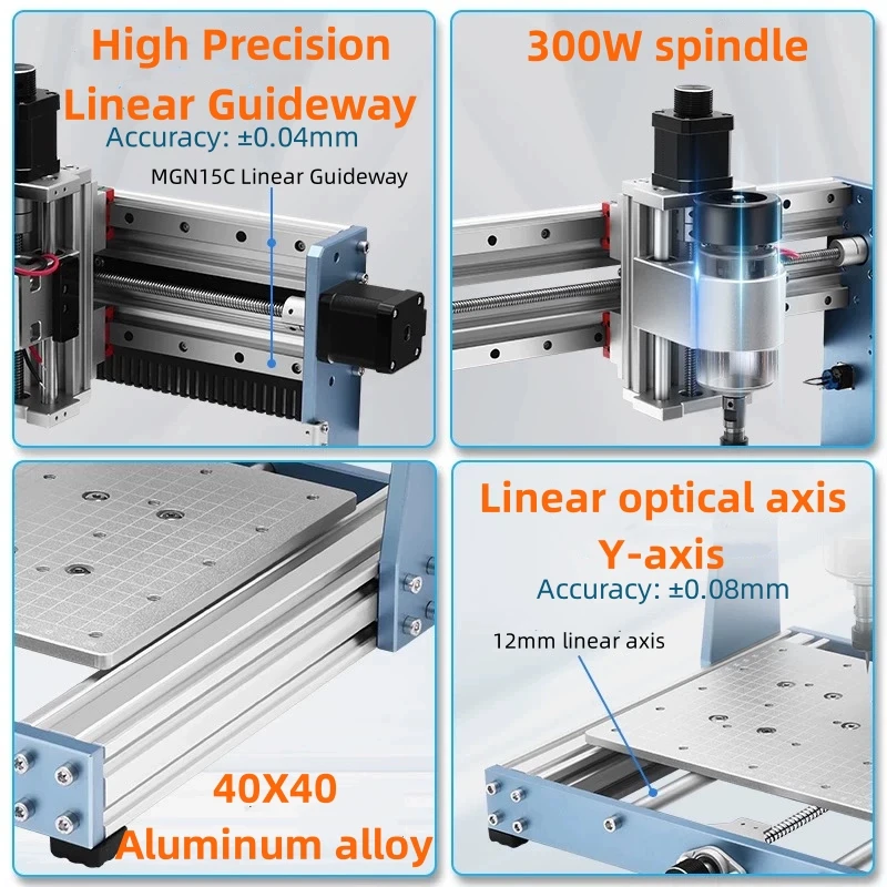 CNC 3020 Pro Max Engraving Machine, 300W Spindle Wood Router For Metal Acrylic, Milling Cutting Machine with Offline Controller