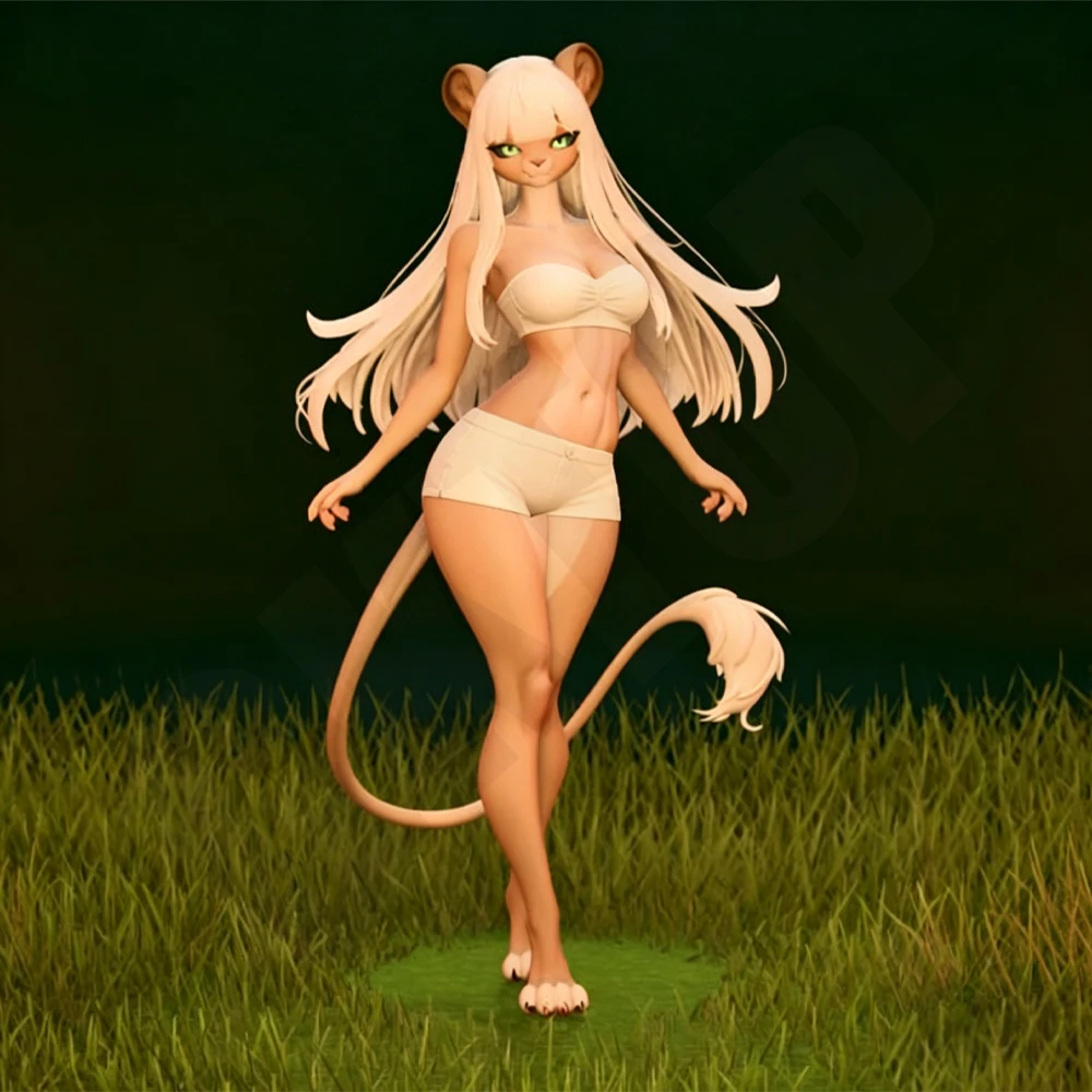 1/24/18/16 NSFW Lion Girl Furry Figure 3D Print Gray Resin Beauty Statue Miniature Model Kit Collection DIY Unpainted Whole Toy