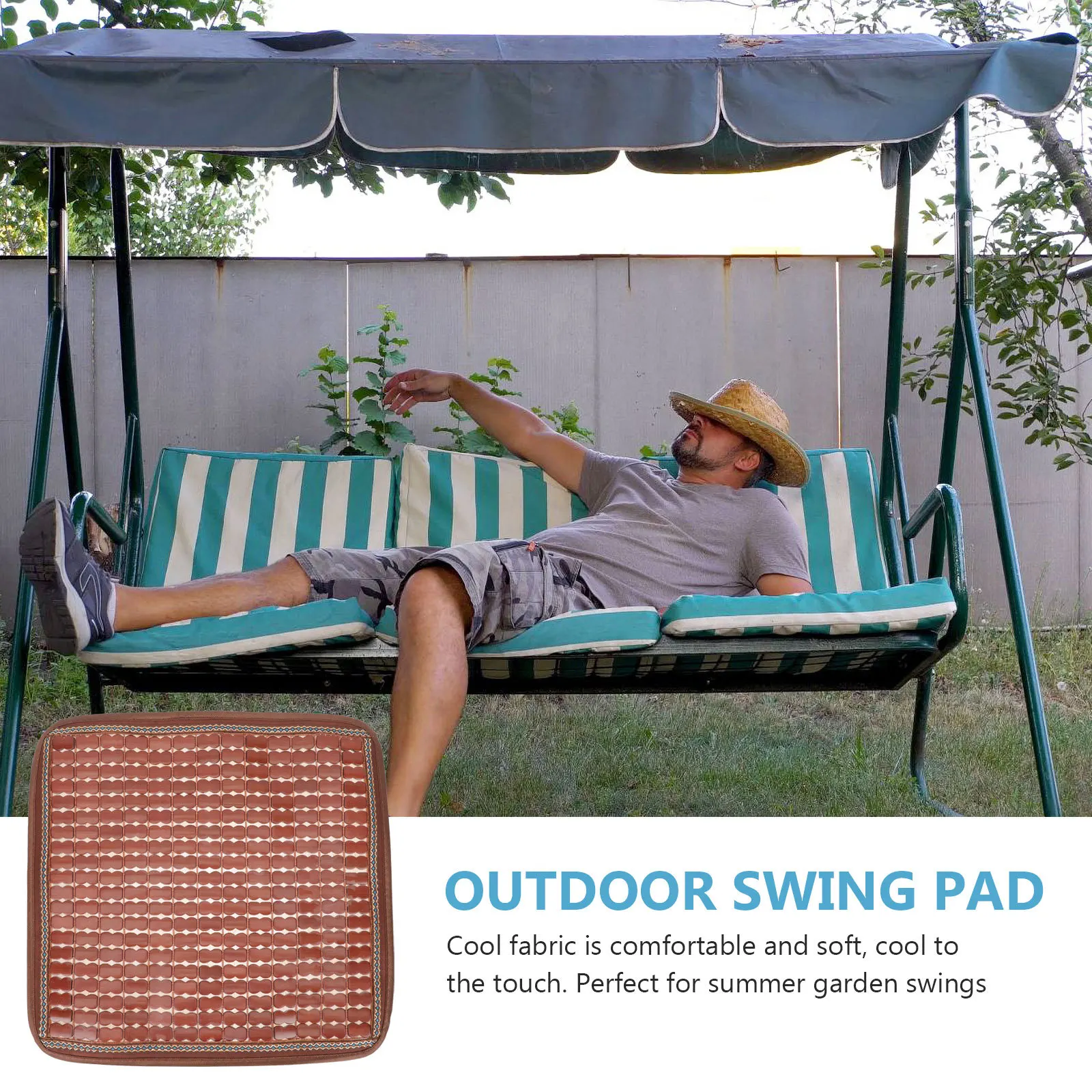 

Cooling Cushion Bamboo Seat Pad Outdoor Garden Patio Cushion Non Slip Comfortable Seat Mat Summer Pad