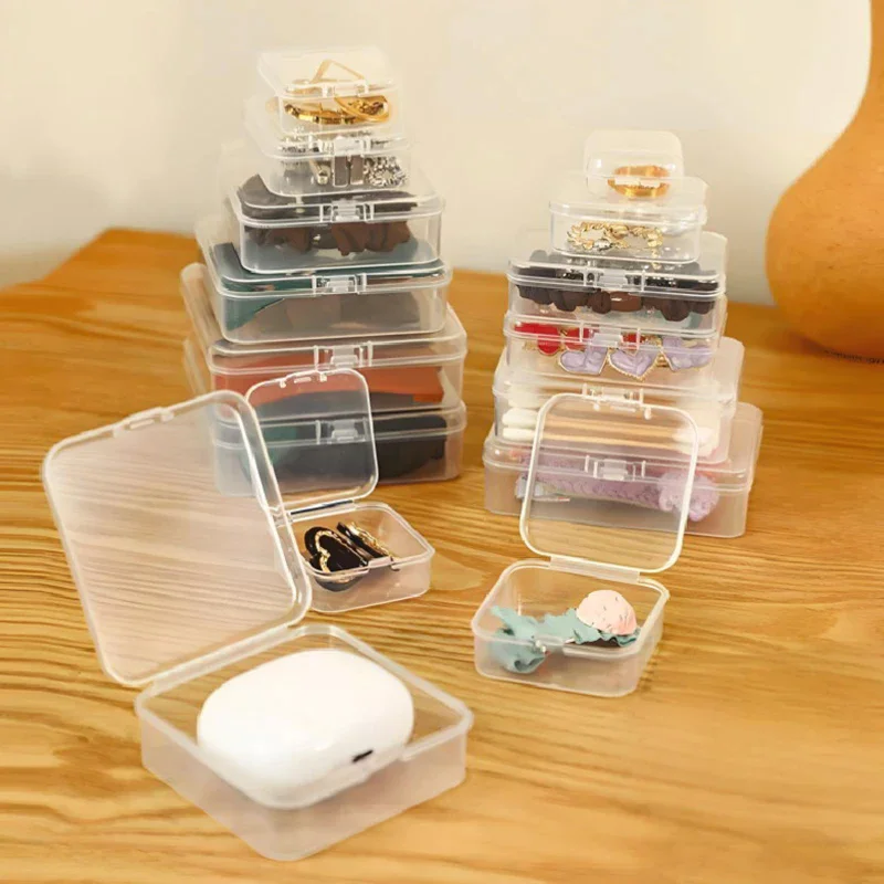 

PP Storage Box Mini Transparent Plastic Case Container Square Rectangle Packaging Box For Jewellry Beads Small Items
