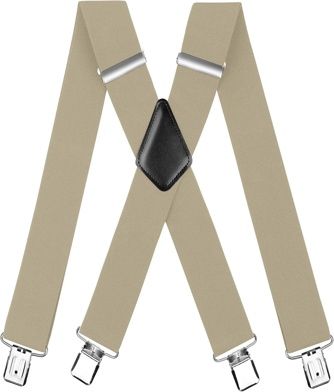 Hosenträger für Herren, Hosenträger mit starken 5,1 cm breiten, 4 Clips, robust, für Herren, hochelastisch, verstellbare Hosenträger im X-Stil – Detail 19