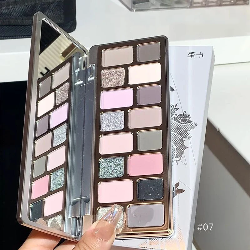 Paleta de sombras de ojos Cheryep, placa de sombra de ojos neutra de 16 colores, maquillaje de Color tierra, brillo mate, vegano, sin crueldad