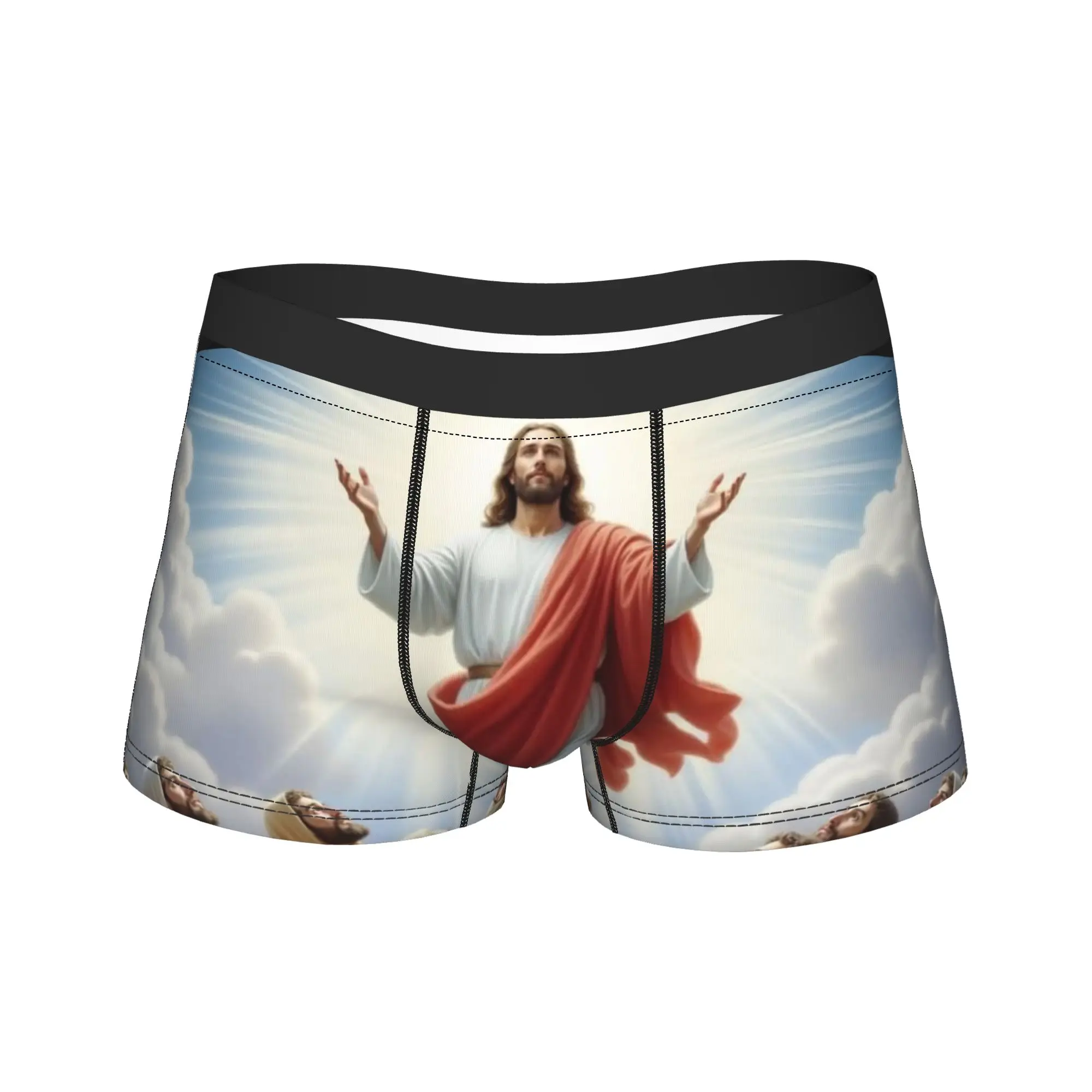 

Happy Easter Jesus Cross Trunk 3D Pouch Underwear High Quality Printing Shorts Briefs Elastic Man Panties Plus Size
