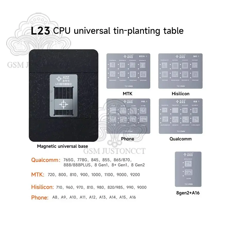 

XZZ Xinzhizao L23 BGA Reballing Stencil Platform for iPhone A8-A16 Motherboard MTK EMMC Qualcomm HUAWEI CPU Welding Repair Tools