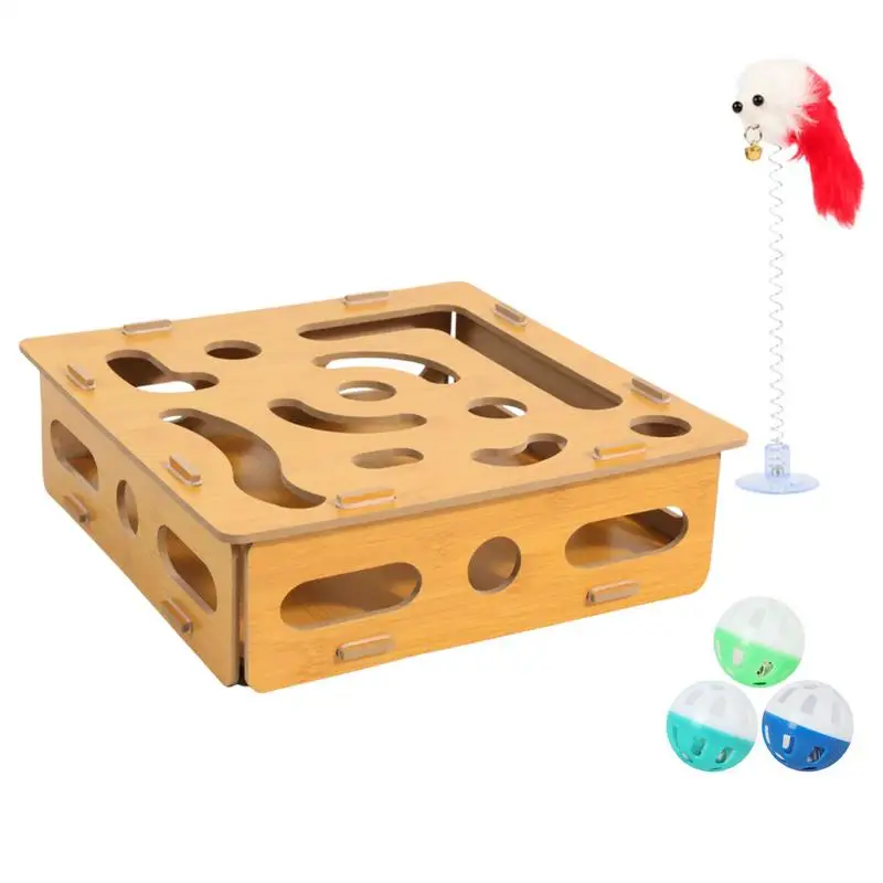 

Pets Cat Puzzle Toy Teaser Toy For Indoor Cats Kitten Mental Stimulation Training Tools Funny Stress Relief Playing Devices