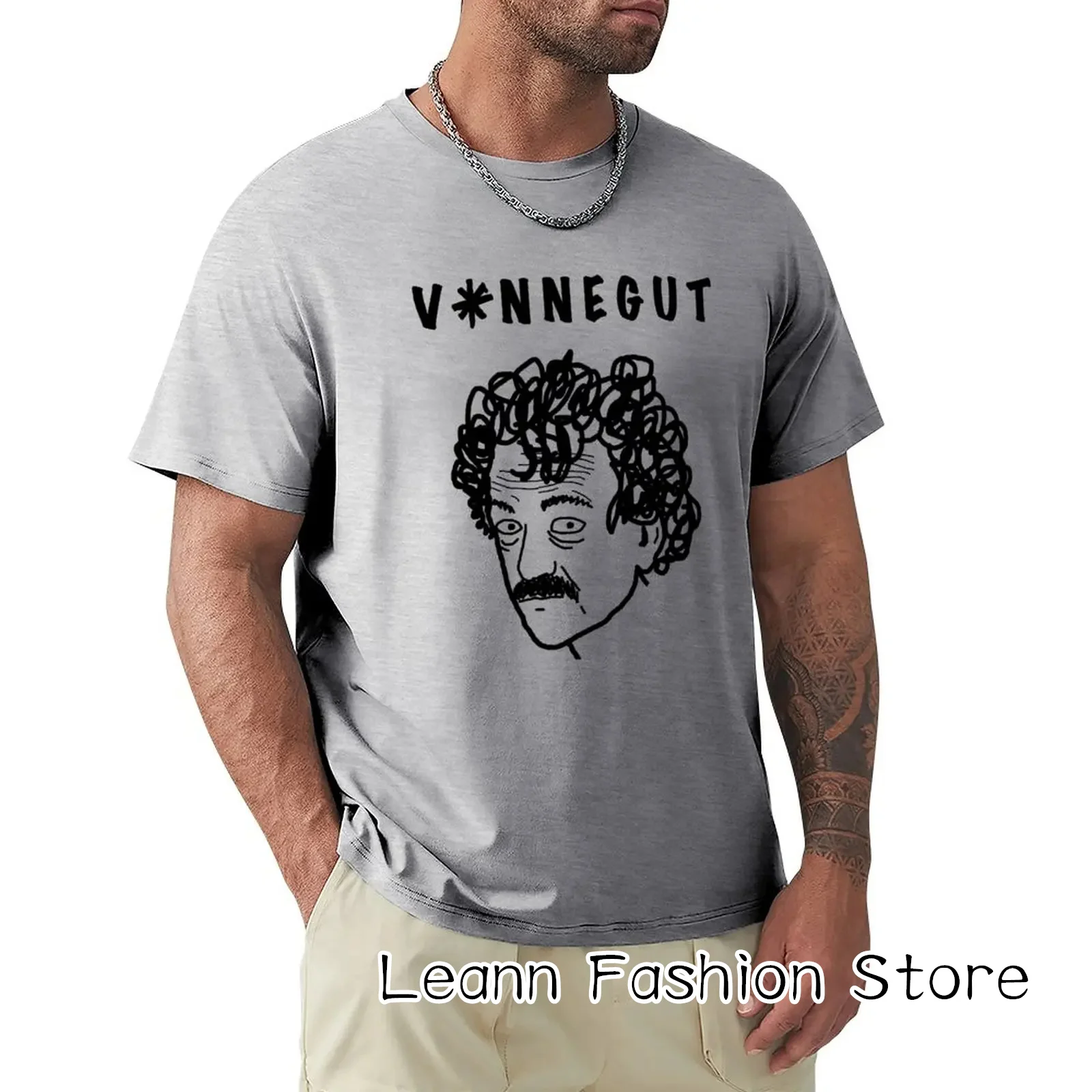 Summer Men Vonnegut Graphic T-Shirt Cotton Tops Tees Male Short Sleeve Clothing Casual Stylish Camiseta Fashion Streetwear