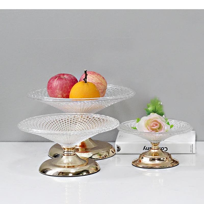 

Dining Table Crystal Glass Fruit Plate Living Room Candy Snack Home Wedding Party Decoration Dessert