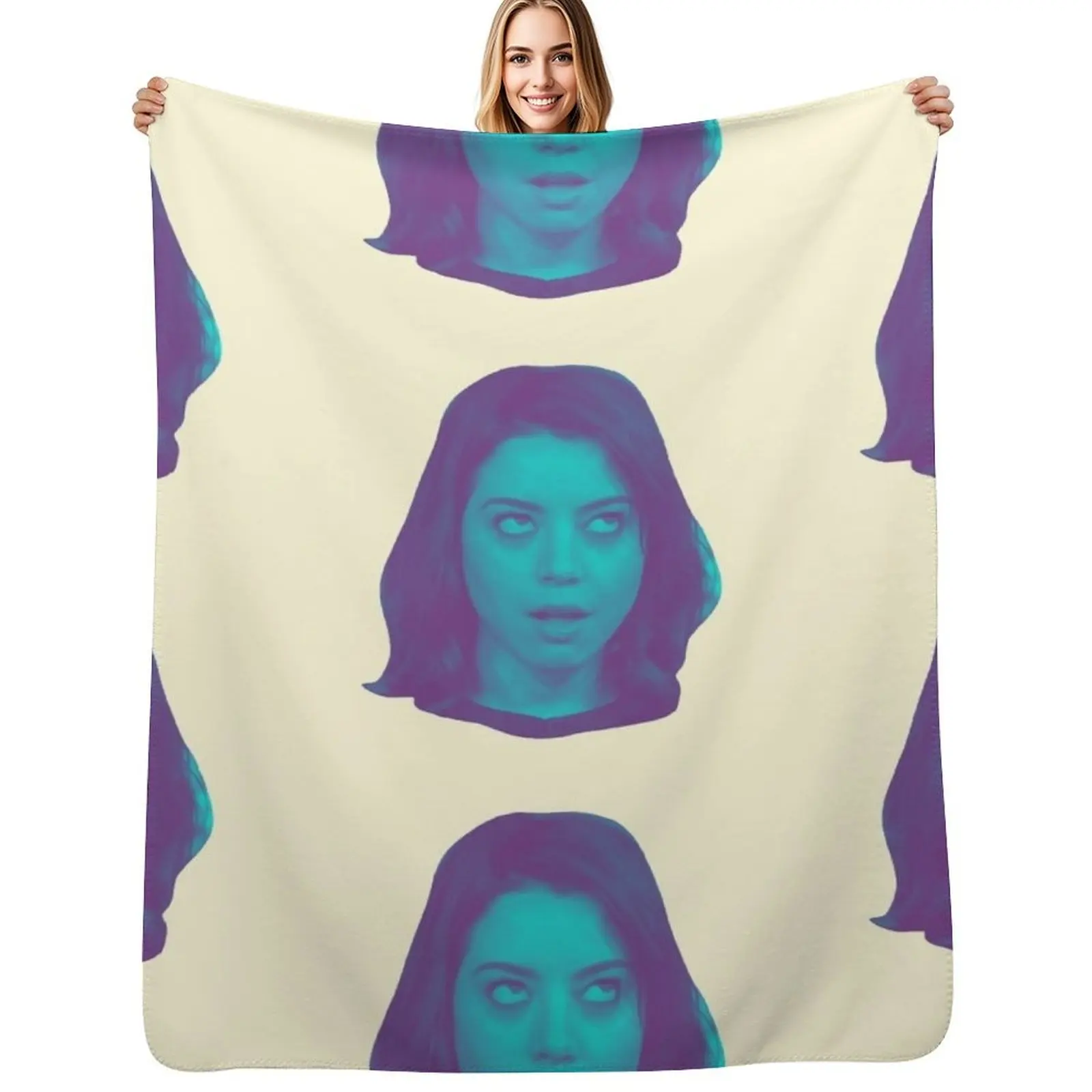 

Aubrey Plazas Head Throw Blanket Cozy Microfiber Throw Blanket for Home Bedroom