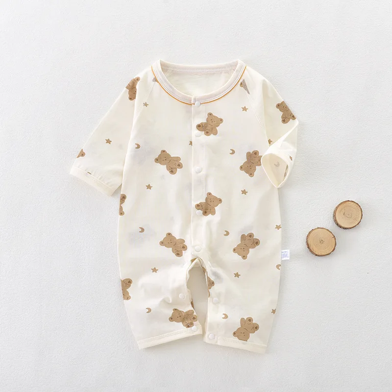 

2024 Baby Clothes Boys Girls' Printed Crawling Suit Kids Comfortable Cotton Jumpsuit Spring Summer New Children Romper 0-2 Years