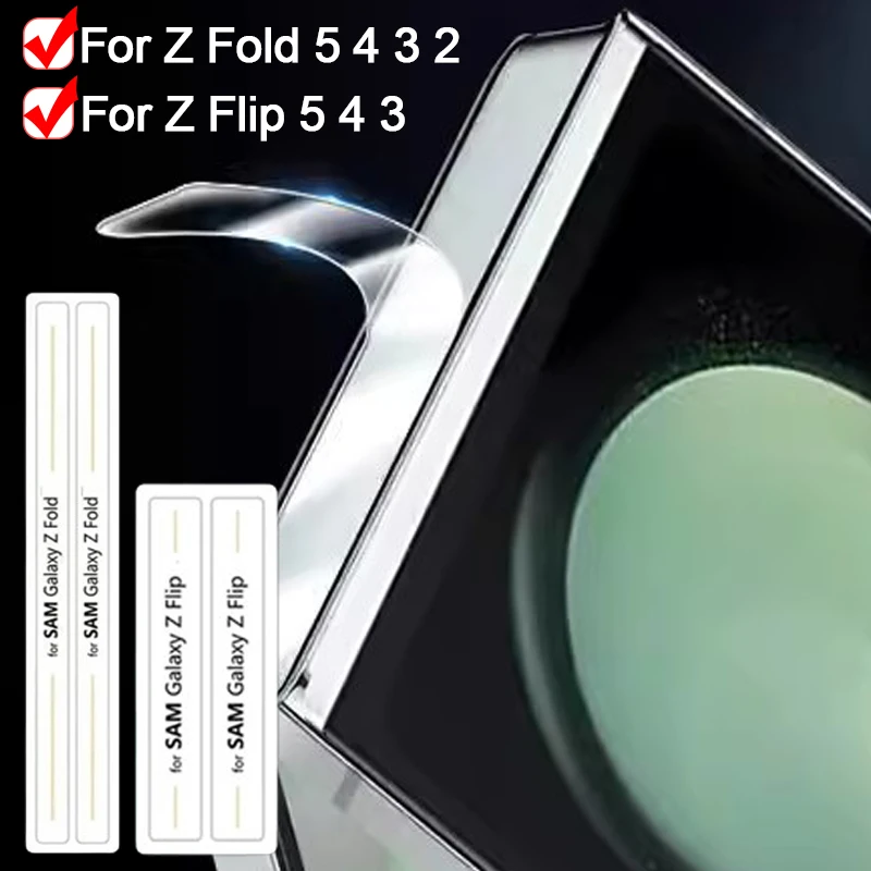 1/3/5/10PCS Klare Scharnier Hydrogel Filme Für Samsung Galaxy Z Fold 5 4 3 2 Mittleren Scharnier Schutz Grenze Aufkleber Für Z Flip5 Flip4