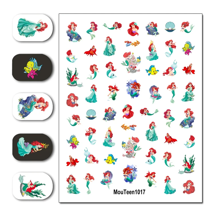 Nail Sticker Mouteen-1064 Sleeping Beauty Disney Aurora Princess Nail Sticker Nail Water Sticker for Nail Art Sticker Decal