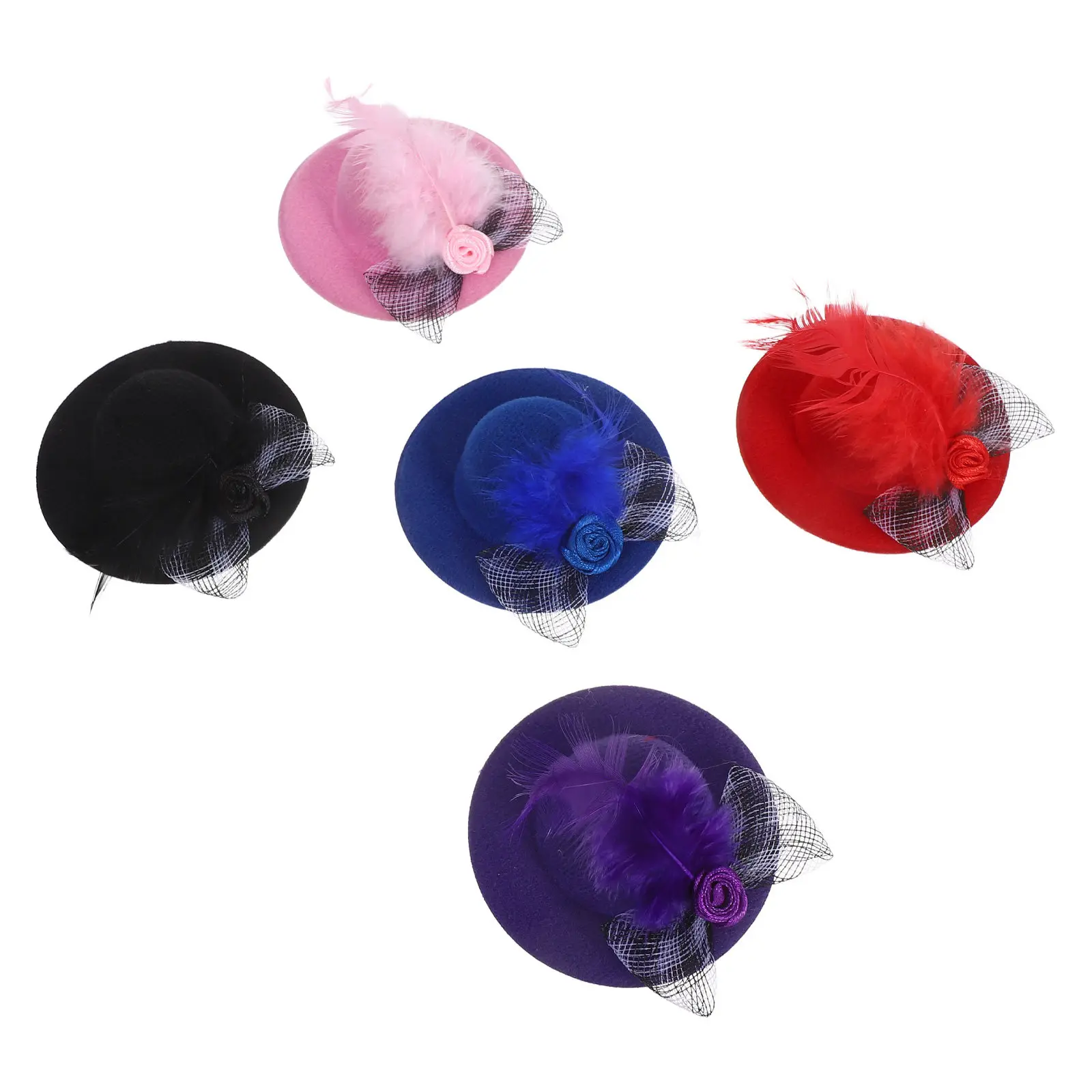 5Pcs Mini Top Hats for Crafts Small Lightweight Hat Ornaments Perfect for Dollhouse Cosplay Hair Accessory Mini Hats