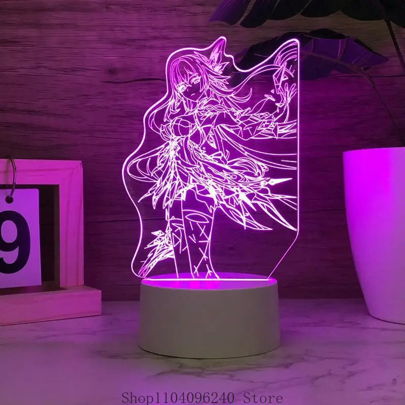 

Genshin Impact Woods мультфильм 3D ночник модная прикроватная лампа для спальни окружающий свет настольное украшение