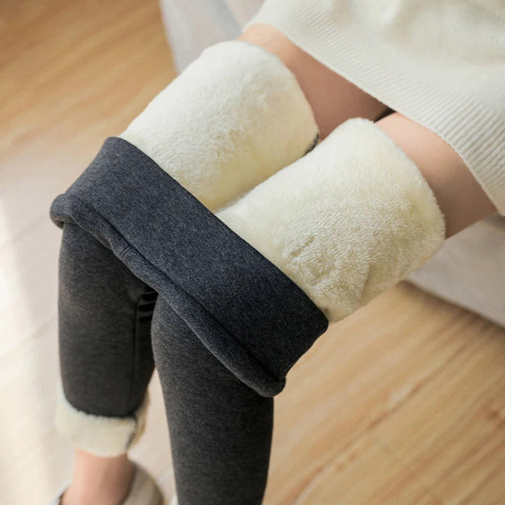 

Women Thermal Fleece Lined Leggings High Waist Tummy Control Warm Slim Fit Pants Autumn Winter Elastic Stretchy Tights For Daily