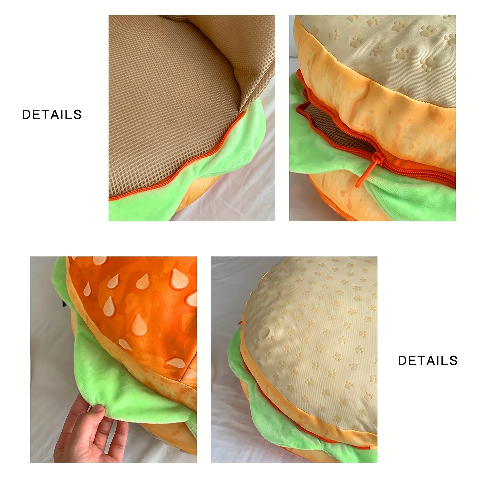 Realistic Burger Pillow Cushion-Fun Prank Gift Office Chair Pad Cheeseburger Pillow Hamburger Plushie Pillow Toys Gift For Kids