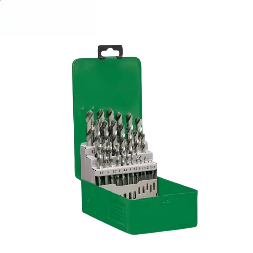 25Pcs M2 HSS Drill Bit Set, 1-13mm Metric HSS-G DIN338 135° Split Point Jobber for Stainless Steel, Hard Metal Iron Drilling