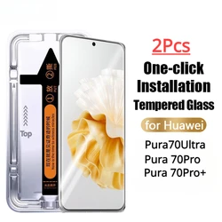 2Pcs 3D One-click Installation Tempered Glass For Huawei Pura 70 Ultra/Pura 70 Pro Plus/P70 Pro HD Clear Screen Protectors