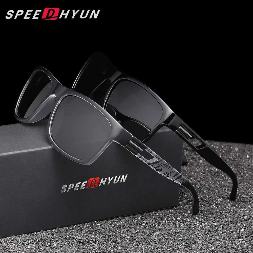 2PACK SPEEDHYUN Classic Polarized Sunglasses Brand New TR90 Men's Driving Glasses Women UV400 Lens Fashion Zebra Frame Eyewear