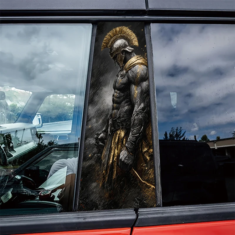 

2 шт. защитной полиэтиленовой пленки для центральных стекол автомобиля Golden-armored Spartan Warrior, глянцевая, золотистая.