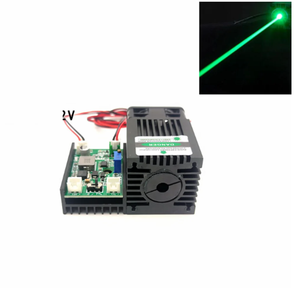 Adjustable Focus 520nm 500m/1W Green Laser Module 12V  bird Driving Green Laser