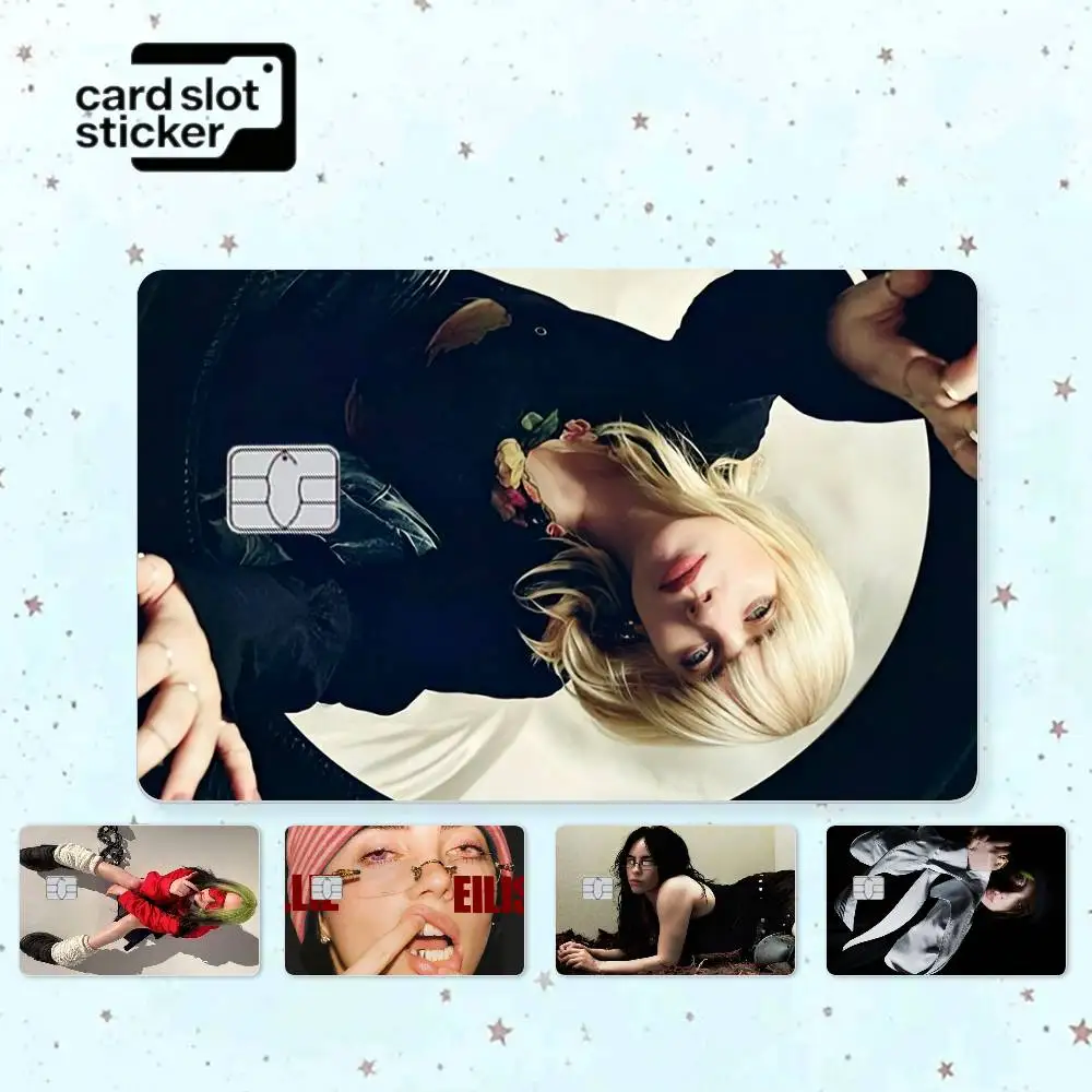 Vintage B-Billie Eilish  Credit Card HD Stickers Small Chip Waterproof Sticker Game Card Decal Gift