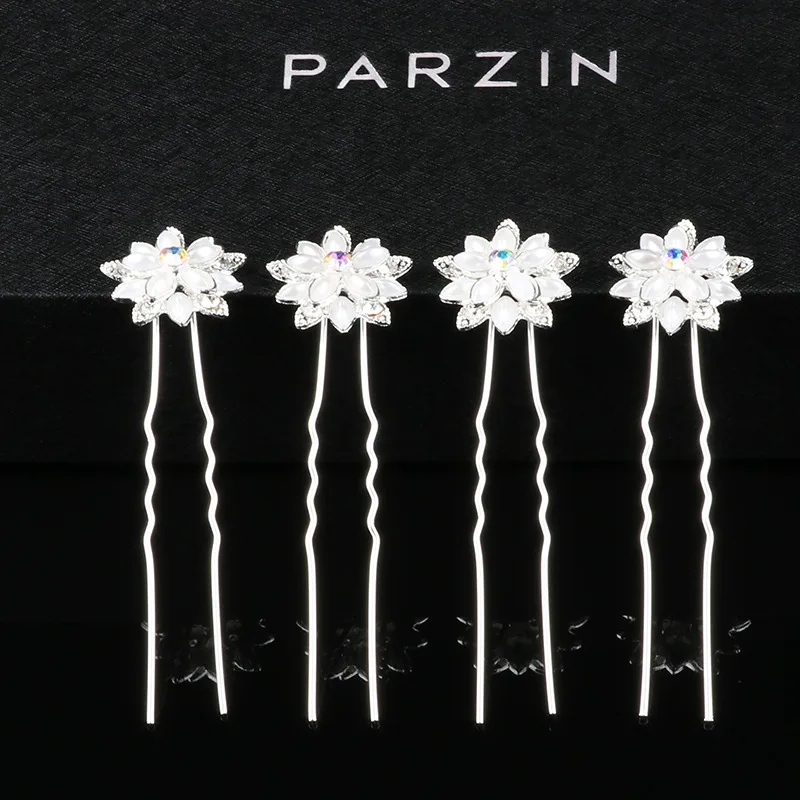 الراقية العروس دبوس الشعر أداء الأطفال دبوس الشعر فستان الشعر لؤلؤة الشعر شوكة كريستال زهرة على شكل حرف U كليب الأوروبية وأميري