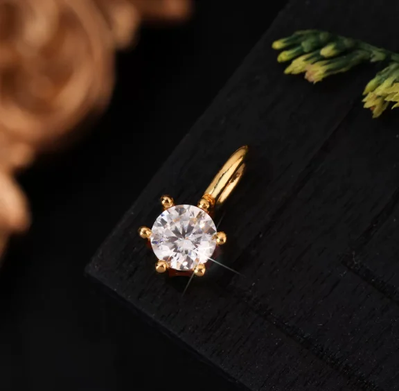 18k gold moissanite pendants 6 claw white gemstion pendant au750 jewelry components