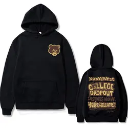 Best Famous Kanye West The College Dropout Graphics felpa con cappuccio uomo donna Hip Hop Rap Vintage felpe con cappuccio maschile Casual oversize Clothes