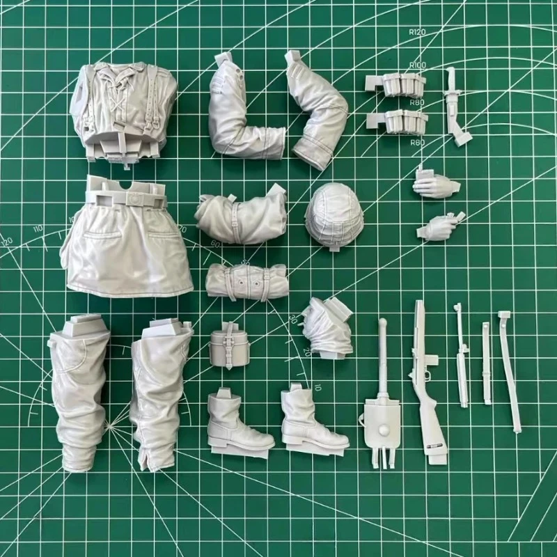 1/10 เรซินขนาด DieCast รูปชุด Ambush Battle สูบบุหรี่ทหารปืนไรเฟิลประกอบ Unpainted