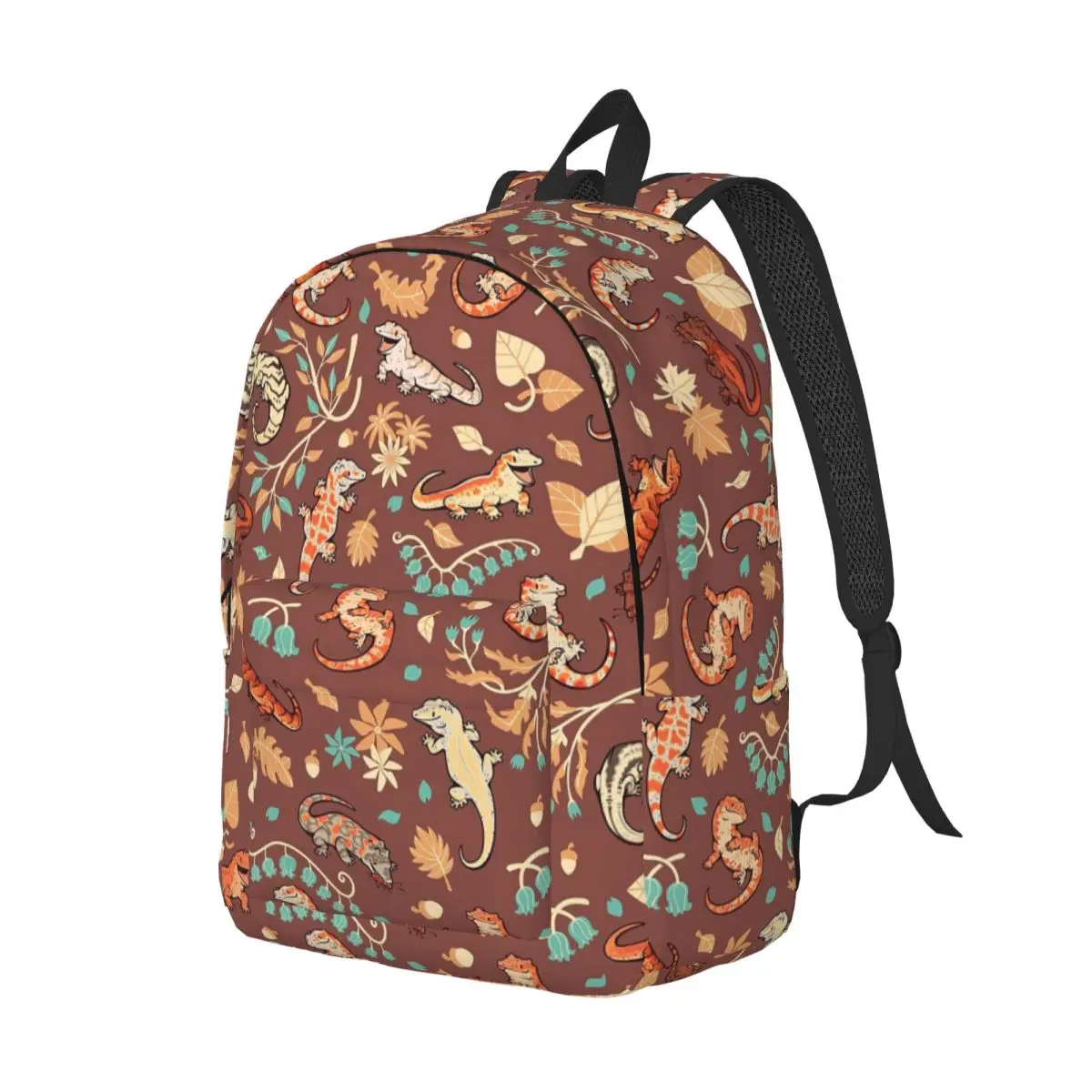 Autumn Geckos In Light Brown Backpack Student Boys Girls BookBag Kids School Bag Computer Shoulder Bags for Men Women