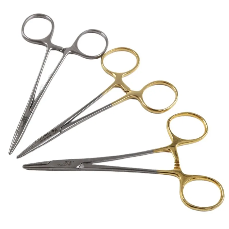 Surgical Hemostatic Artery Clamp Locking Forceps Stainless Steel Hemostatic Forceps Tissue Forceps Curved Surgical Instrument