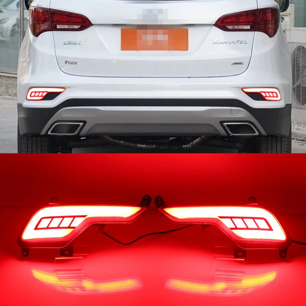 

2pcs For Hyundai Santa Fe/IX45 2016-2017 LED Rear Bumper Tail Brake Light Left and Right Car accessories