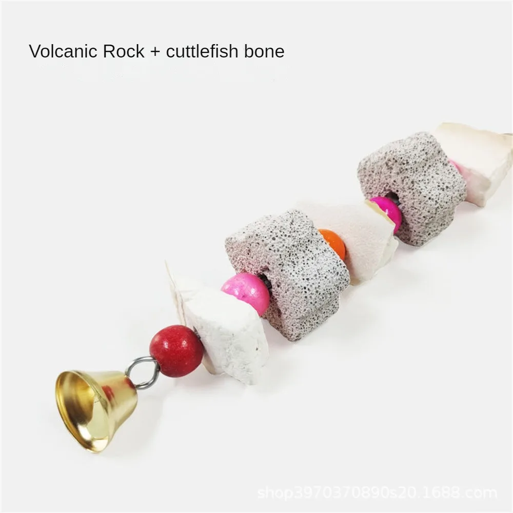 Bird Cage Toys Parrot Bite Grinding Stones Cuttlefish Bone Skewers Stones Mineral Flowers Shape Hanging Parrot Toys Pet Supplies