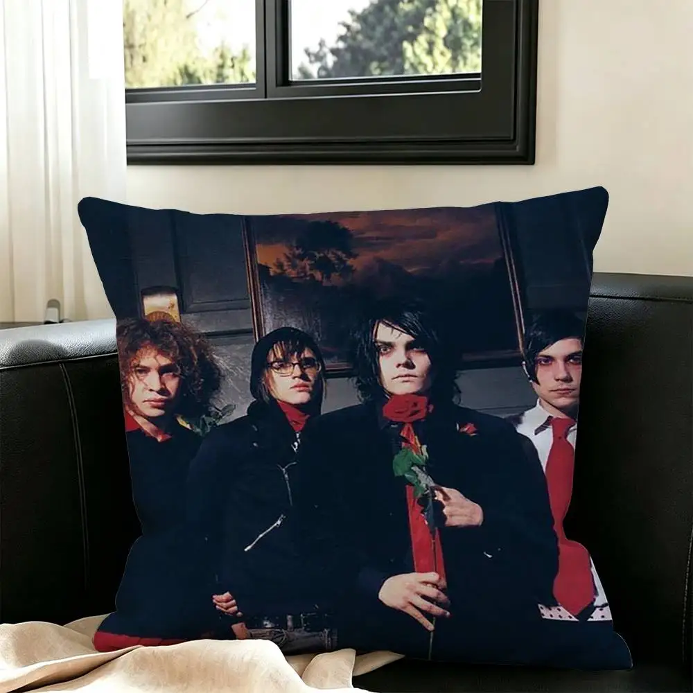 MCR Fan Icon My C-Chemical Romance  Pillow Case Square Double-Sided Sofa Cushion Cover Bedroom Bedside Pillow