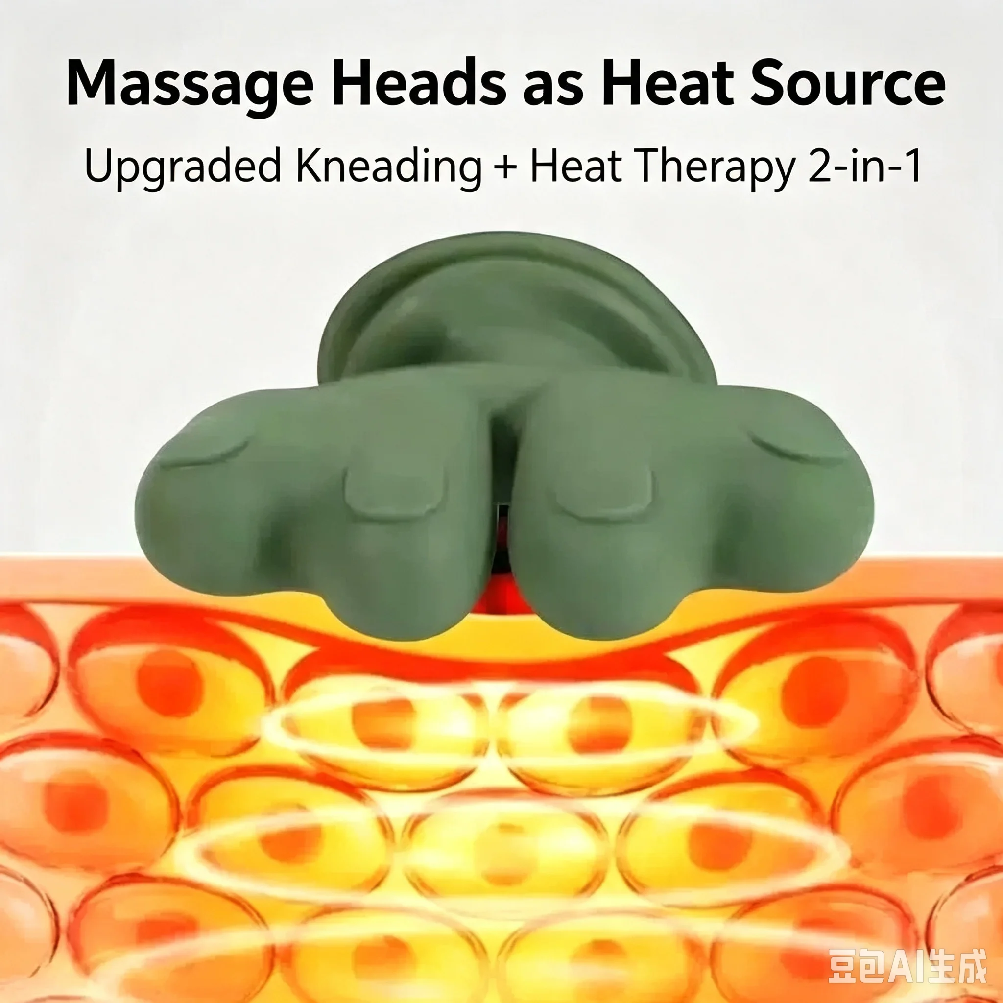 Neck massage device - dual-effect hot compress and five-finger massager