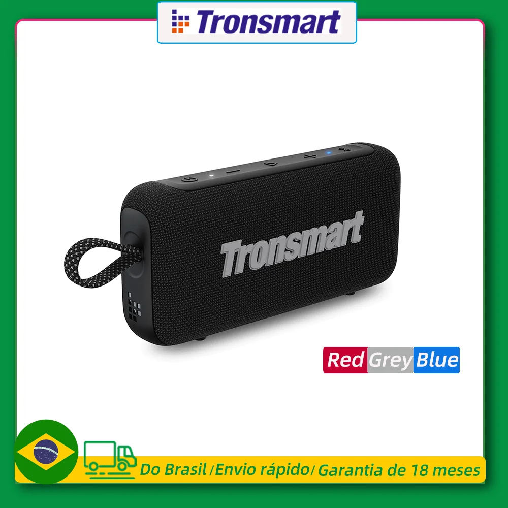 Tronsmart caixa de som Trip 2 Bluetoth Alto-falante portátil sem fio com graves aprimorados, IPX7 à prova d'água, 20 horas de reprodução, para camping