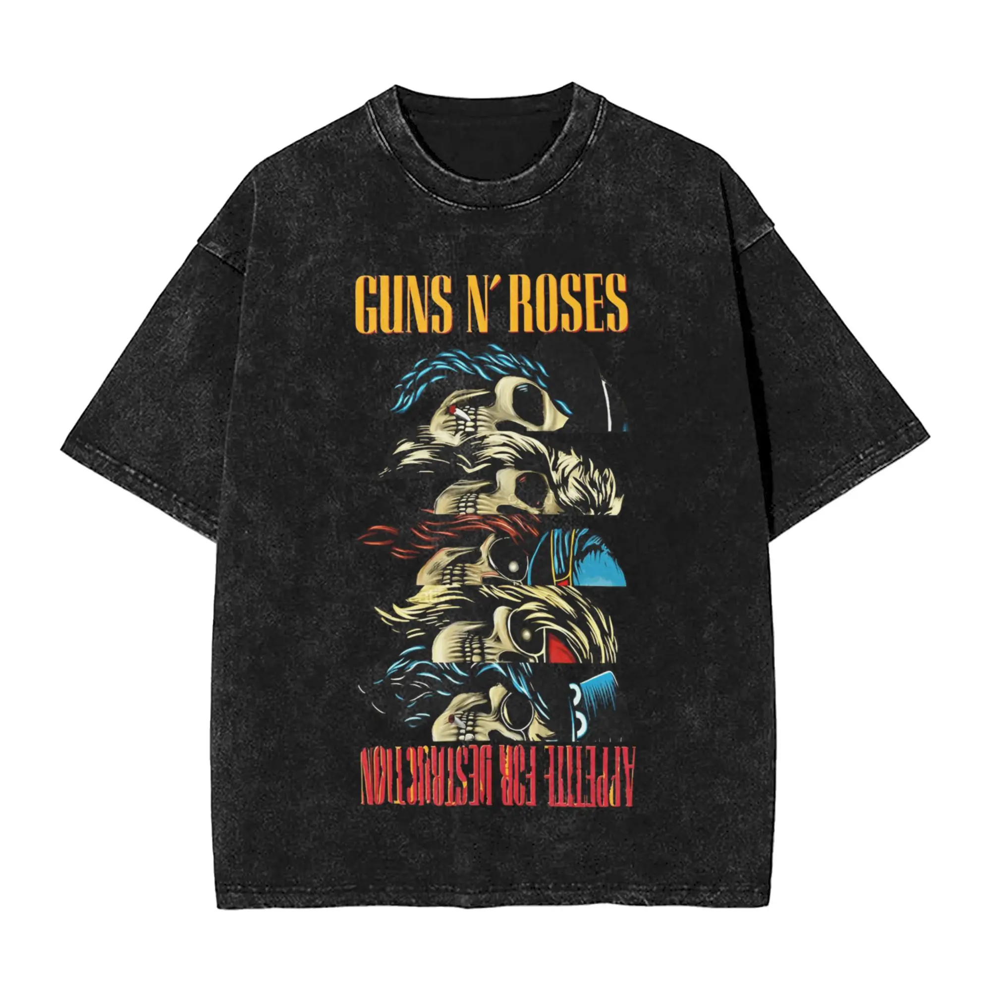 

Novelty Guns N Roses T-Shirt for Men Crew Neck Pure Cotton Washed T Shirts Short Sleeve Tees Gift Idea Clothing