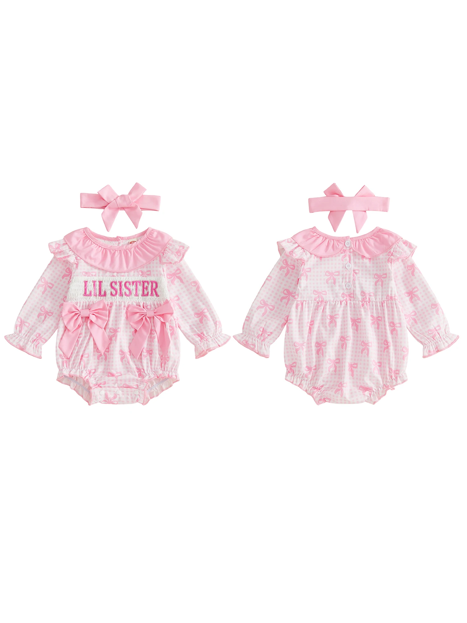 

With Headband Outfits Sleeve Round Neck Romper Romper With Girl Baby Fall Outfits Lightweight With Headband Outfits