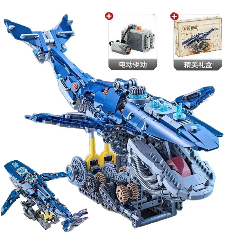 

2026 New Mechanical Sea Animals Building Blocks Friends DIY Movable Whale Creative Technical MOC Desktop Decor Holiday Gift