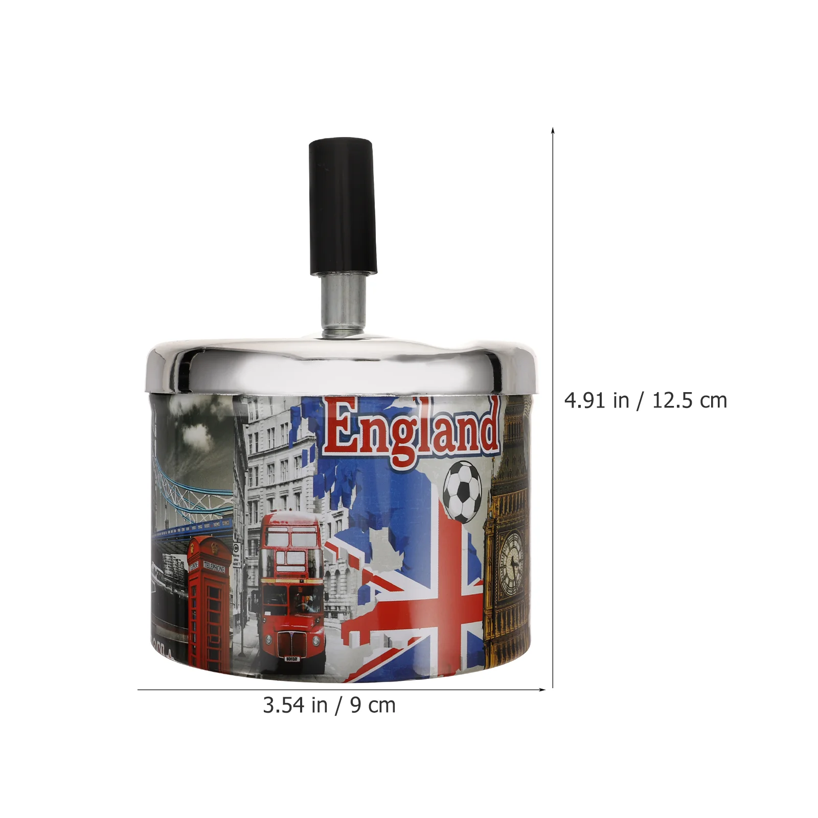 Stainless Steel Ashtray Automatically Extinguished Decorative Uk Souvenirs Gifts Cigarette Outdoor Metal Personality Tabletop