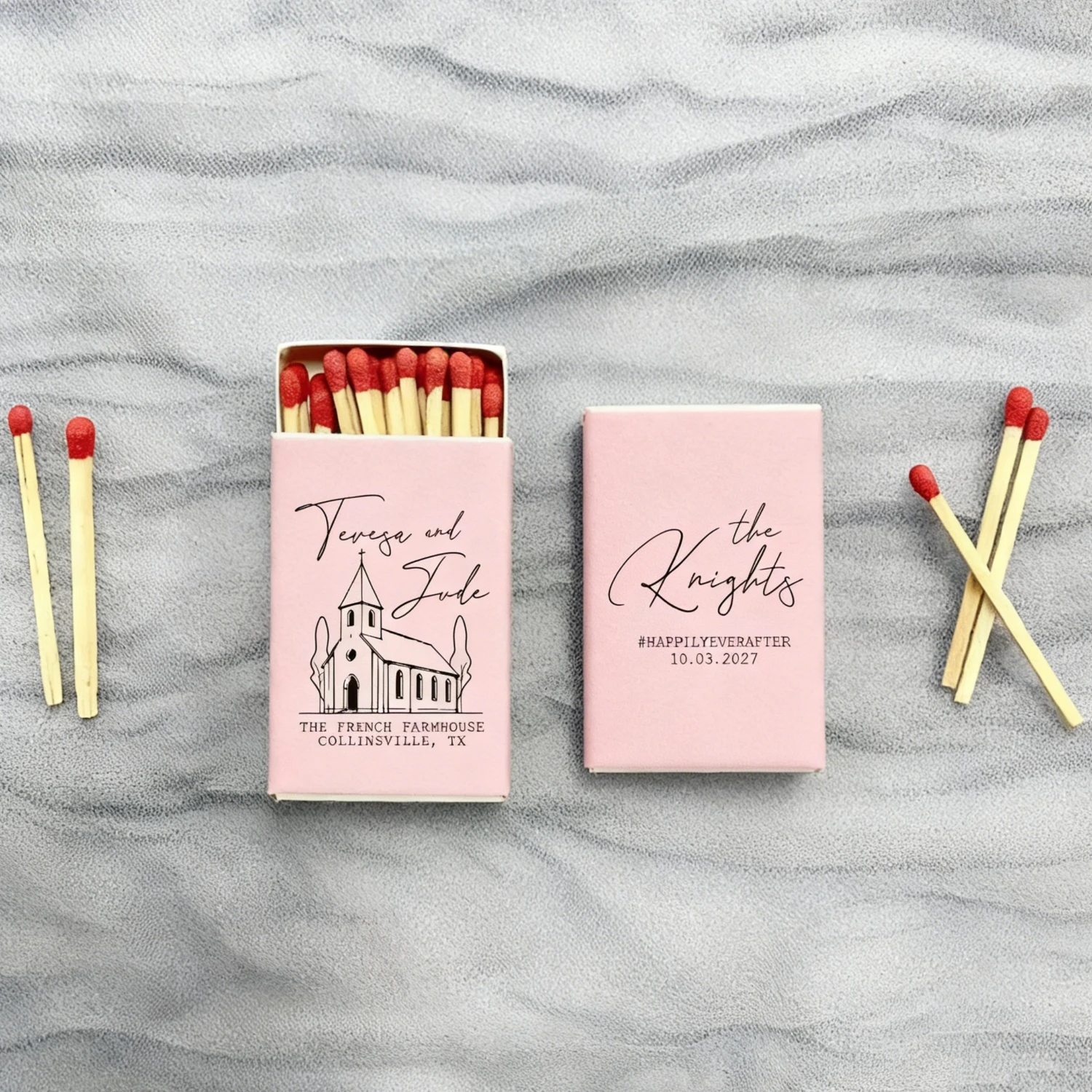 

Personalized Wedding Table Centerpiece Matches Boxes, Custom Decorative Matchboxes, Event Supplies for Wedding