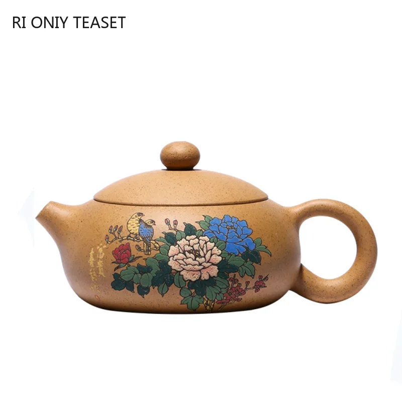 

180ml Chinese Yixing Purple Clay Teapots Raw Ore Section Mud Flat Xishi Tea Pot Handmade Filter Zisha Kettle Household Drinkware